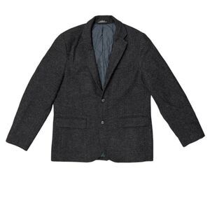 Vtg LL Bean Wool Blazer Herringbone Jacket 40R Gray Primaloft Insulated Tweed